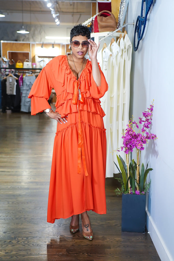 Marisa Ruffle Maxi Dress