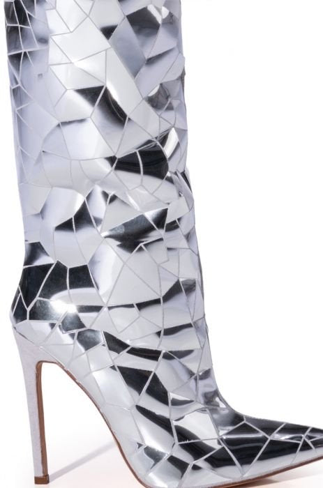 Silver Dazzled Shattered Boot