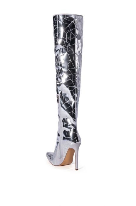 Silver Dazzled Shattered Boot