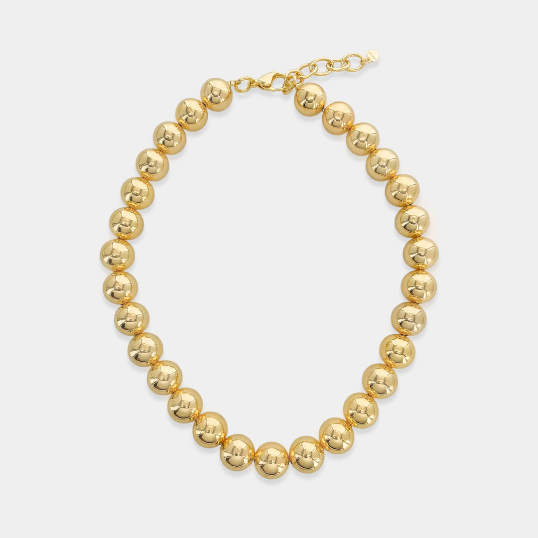 Gold Sphere Necklace 14mm