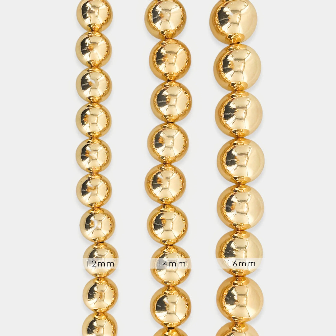 Gold Sphere Necklace 14mm
