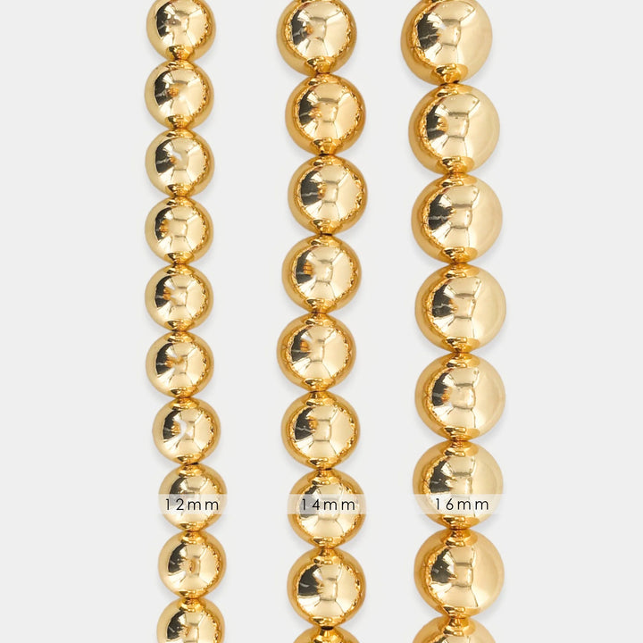 Gold Sphere Necklace 14mm