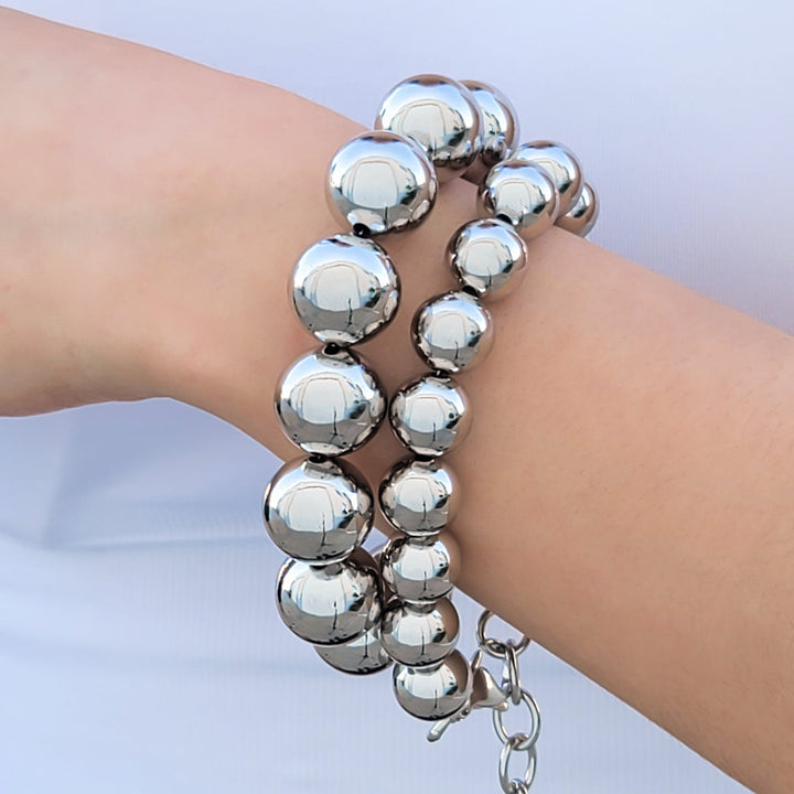 Golden Sphere 16mm Bracelet (Silver)