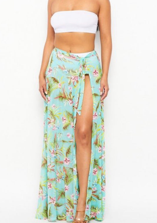 Flower Beach Coverup Skirt- Small