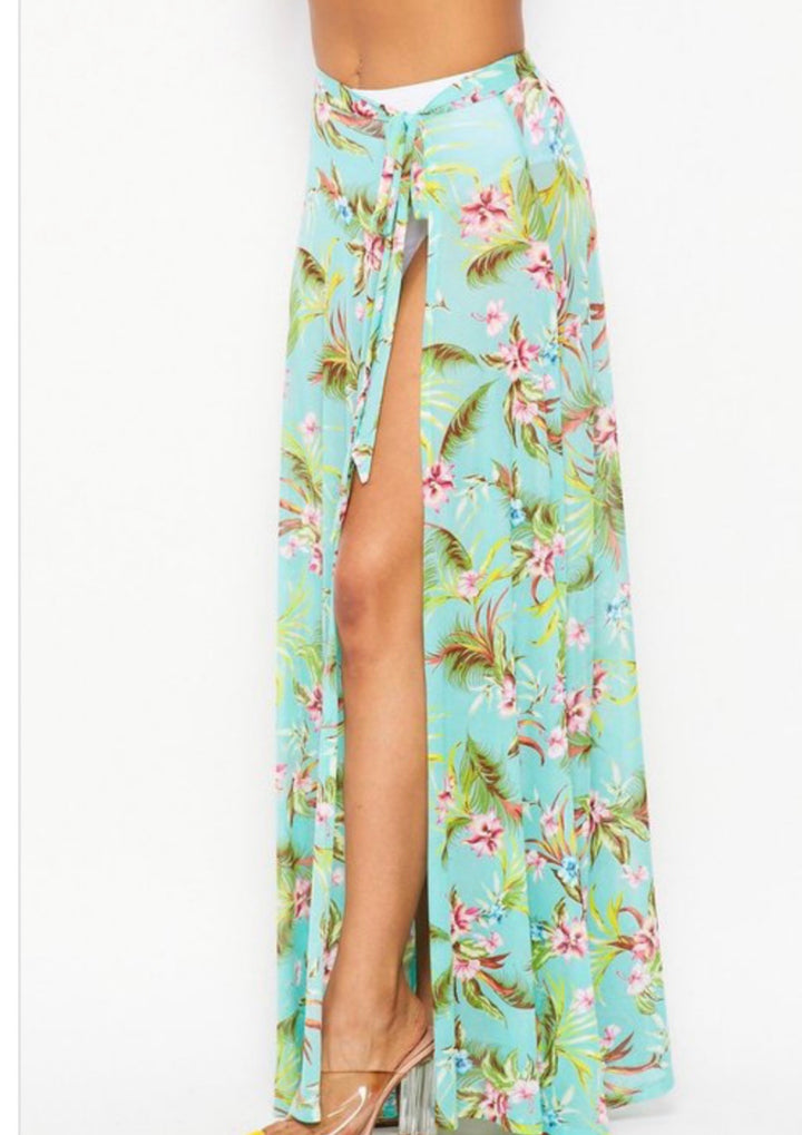 Flower Beach Coverup Skirt- Small