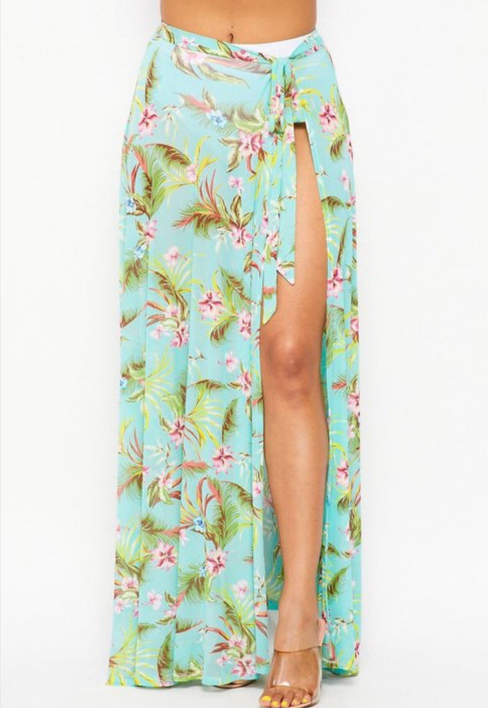 Flower Beach Coverup Skirt- Small