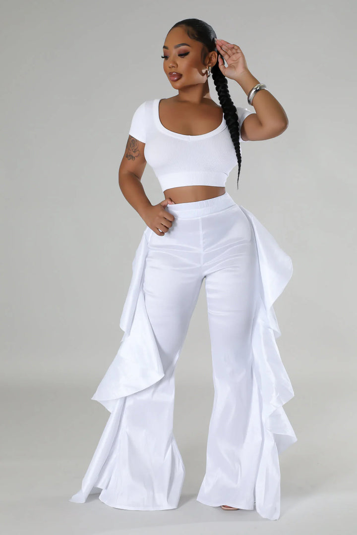 Flounce Around Ruffle Side Pants