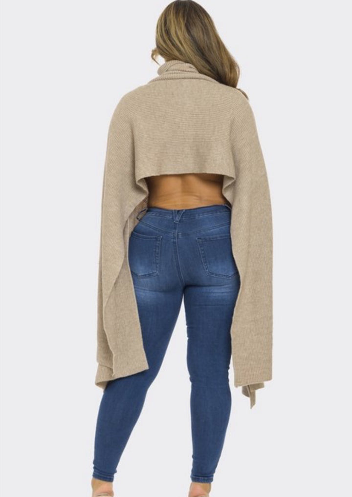 Hang Around Poncho ( Taupe)