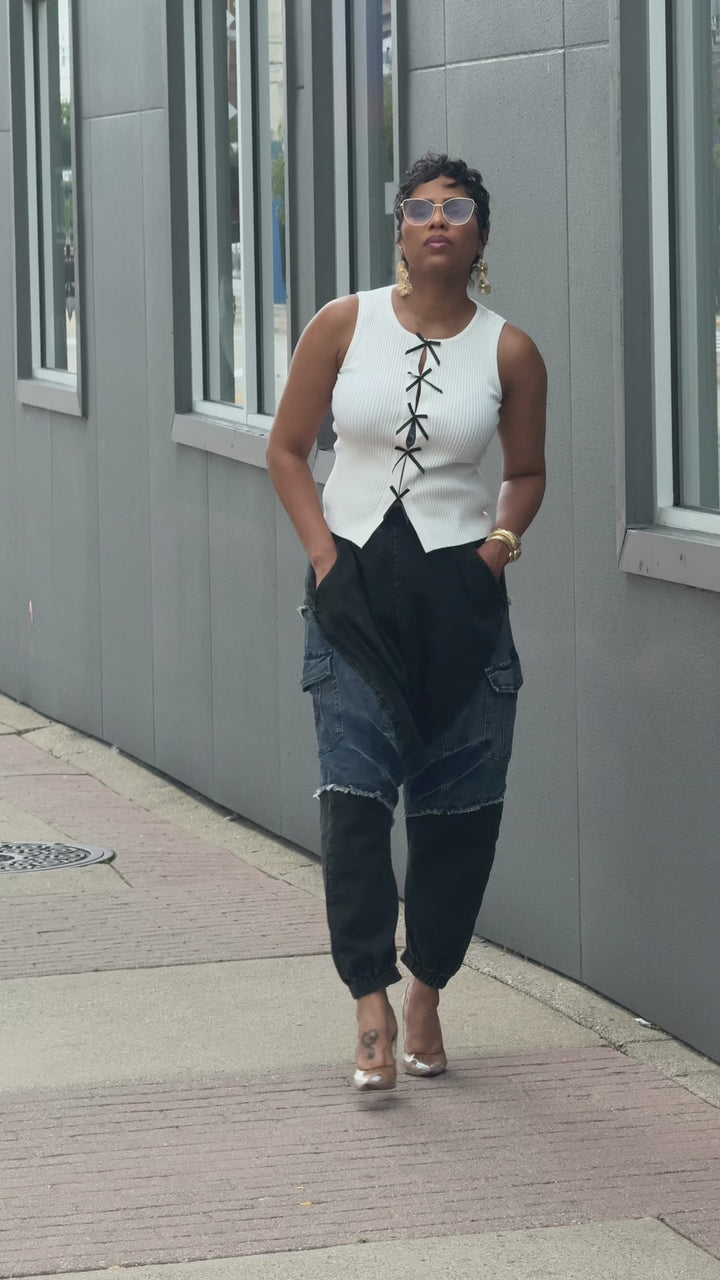 No Pressure Denim Harem Pants