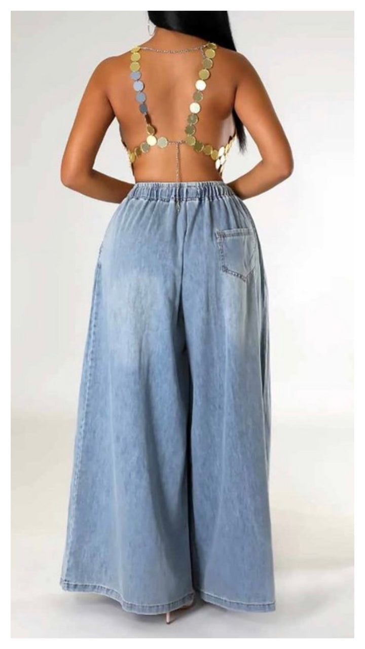 All Wide Elastic Waist Jean (Dark Denim)