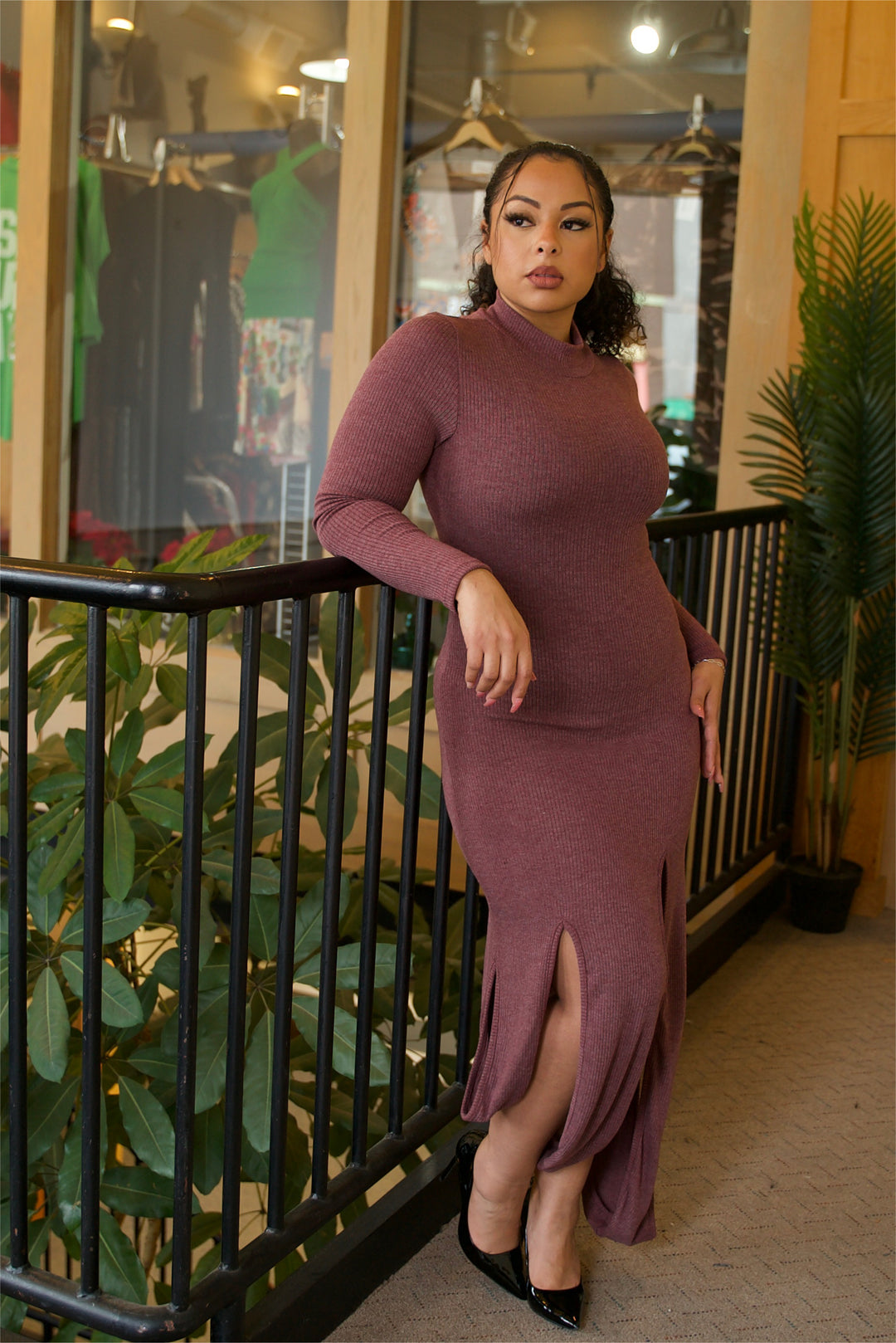 Sexy Cut it Out Turtleneck Dress