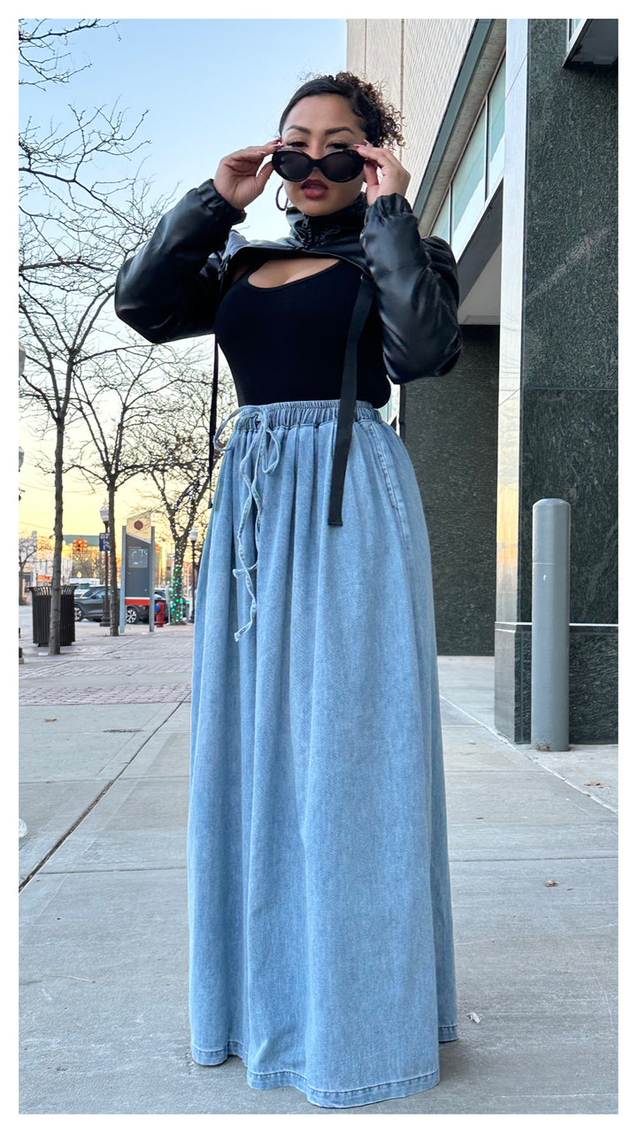 All Wide Elastic Waist Jean (Dark Denim)