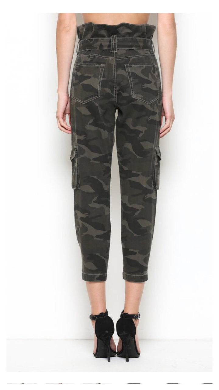 Cute in Camo High Rise Paperbag Jean