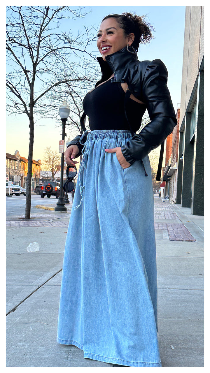 All Wide Elastic Waist Jean (Dark Denim)