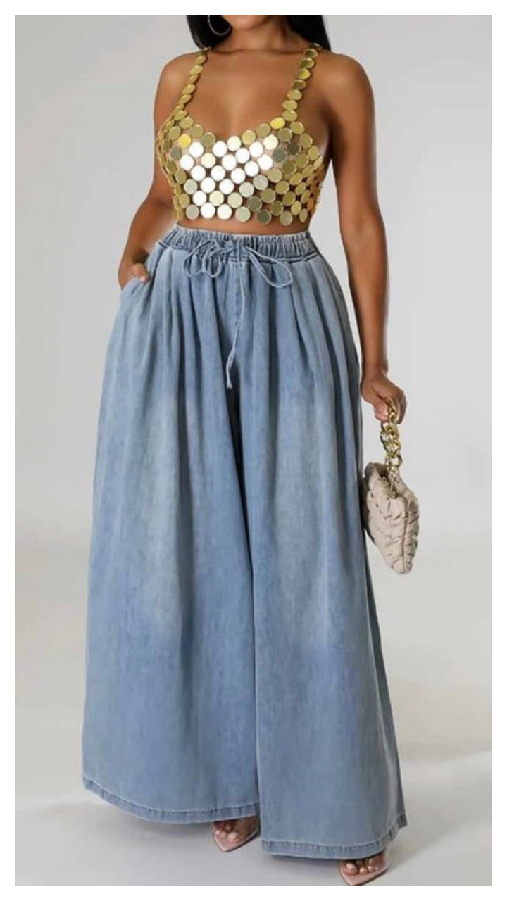 All Wide Elastic Waist Jean (Dark Denim)