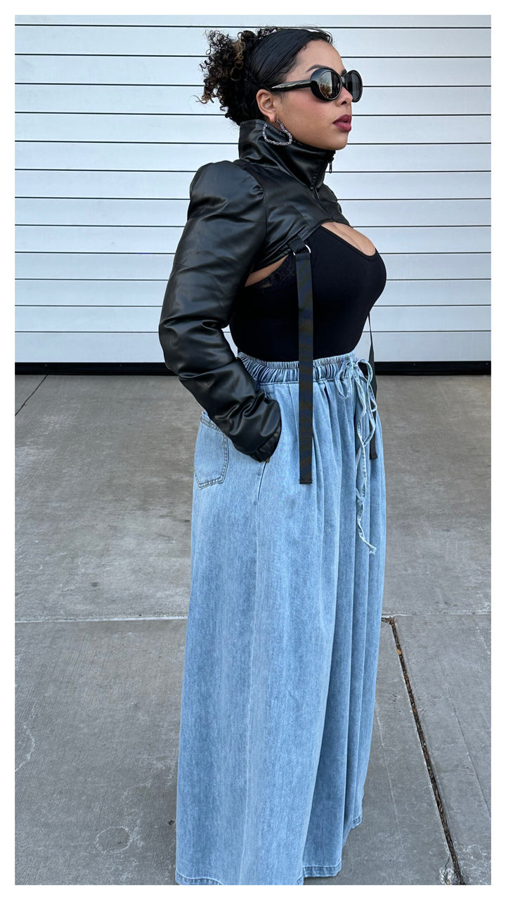 All Wide Elastic Waist Jean (Dark Denim)