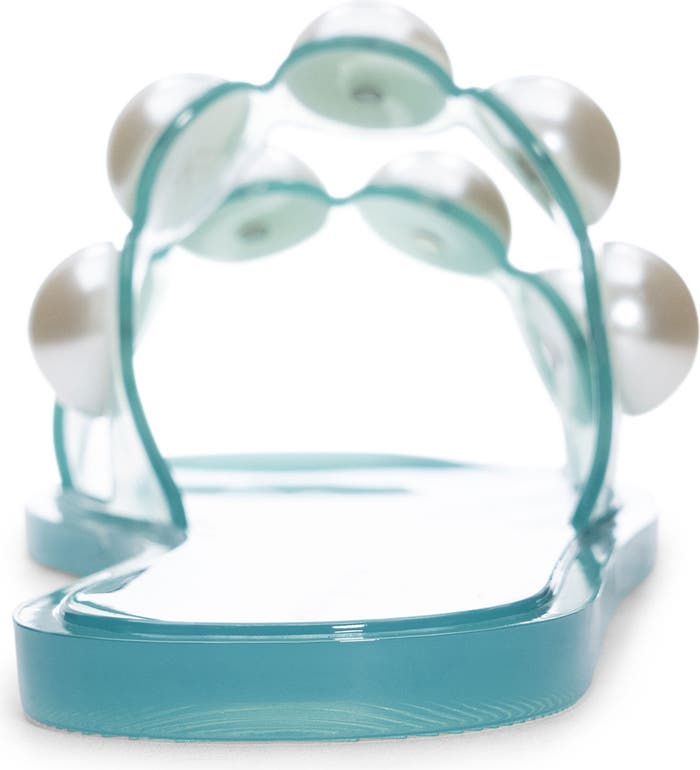 Double Pearls Clear Sandals