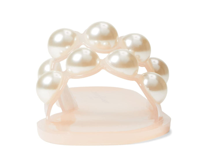 Double Pearls Clear Sandals