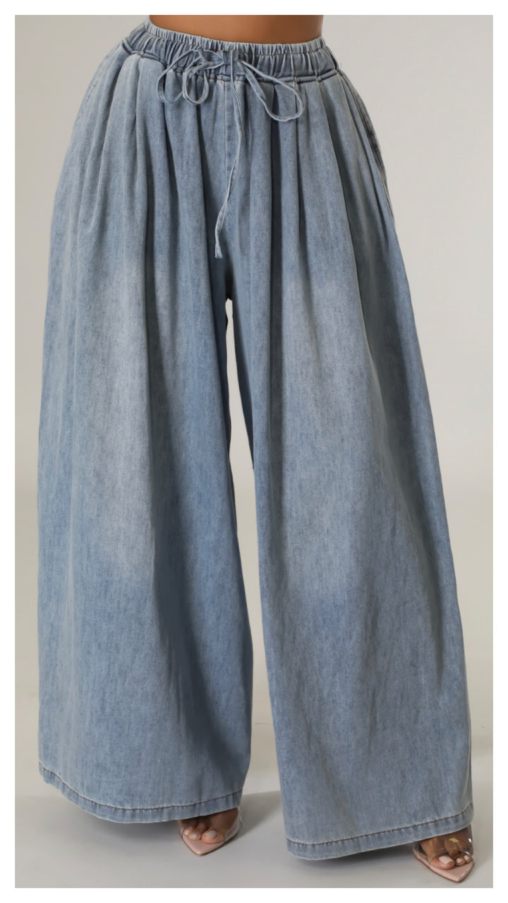 All Wide Elastic Waist Jean (Dark Denim)