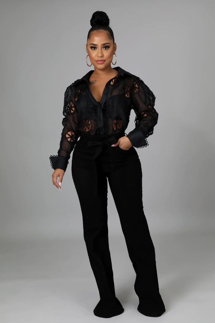 Fairy Tale Wing Lace Top Sage Small