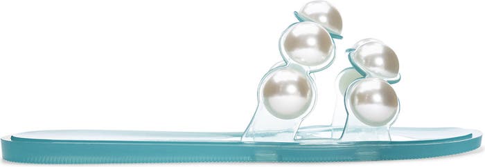 Double Pearls Clear Sandals Pink Size 6