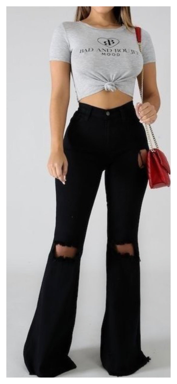 Alittle Distressed Out! Wide Leg Jeans