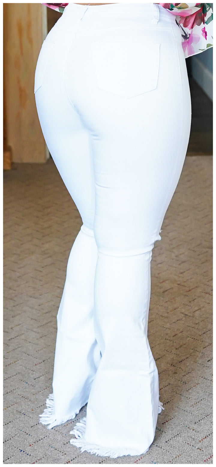 Funky Flare Distressed Wide Leg Jeans