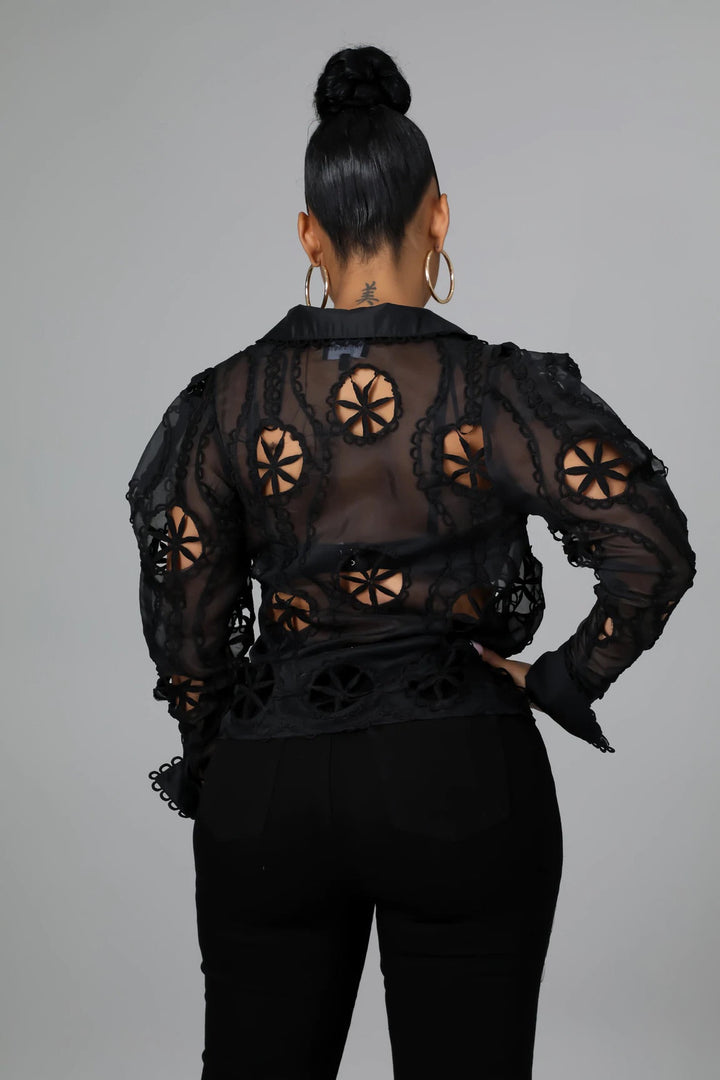 Fairy Tale Wing Lace Top Sage Small