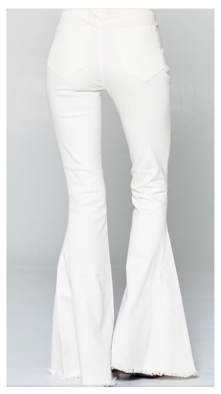 Summer Whites Wide Leg Fringe Denim