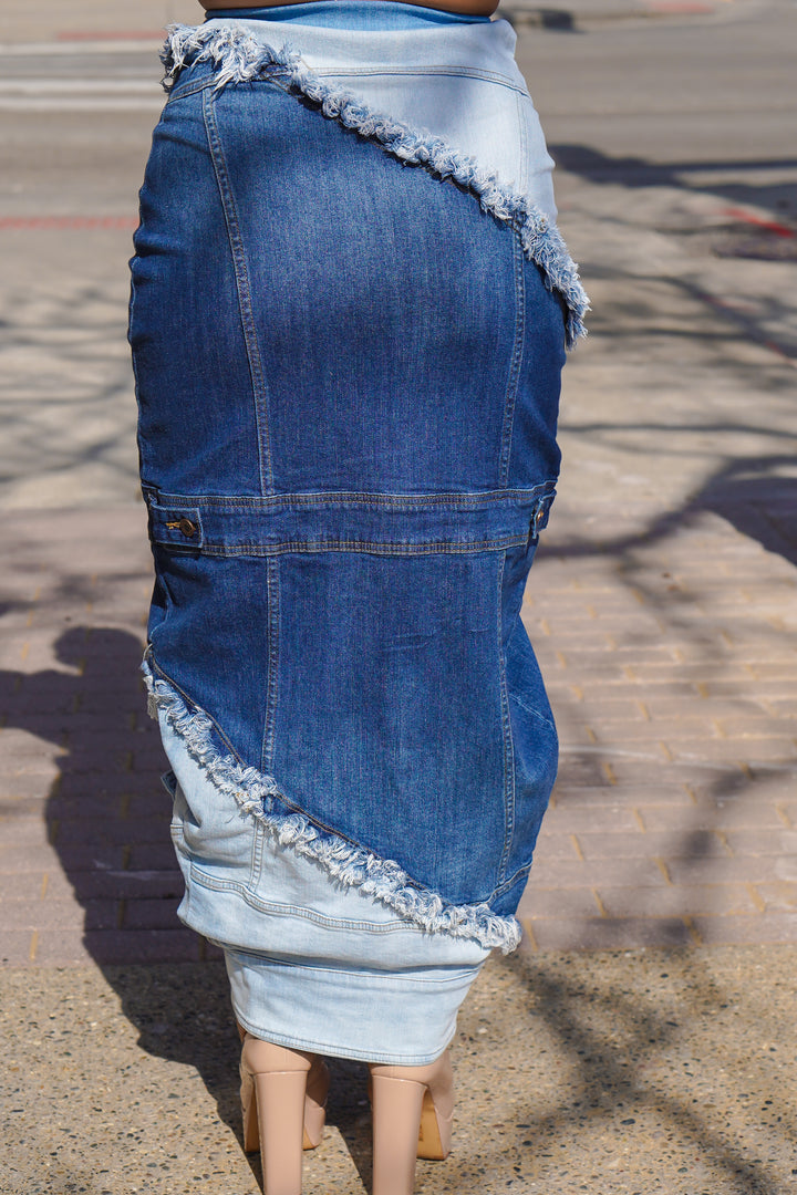 Can't Decide Which Way Denim Skirt