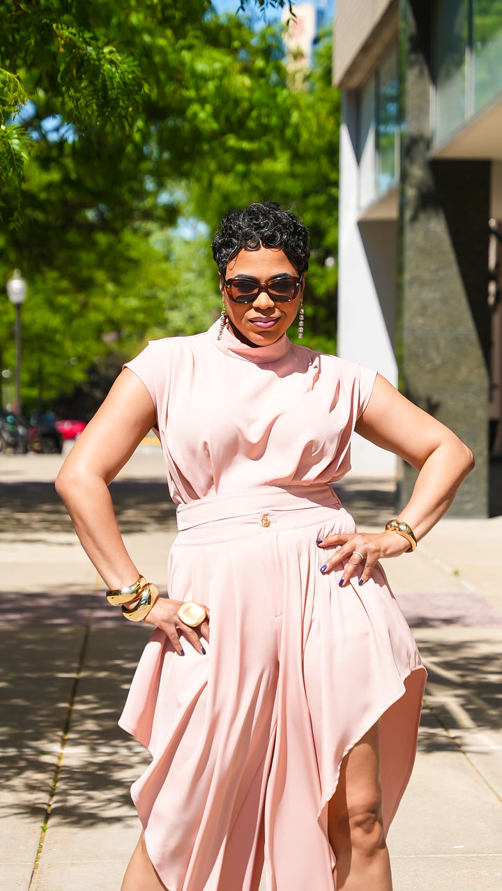 Pleated &amp; Draped Over Pants