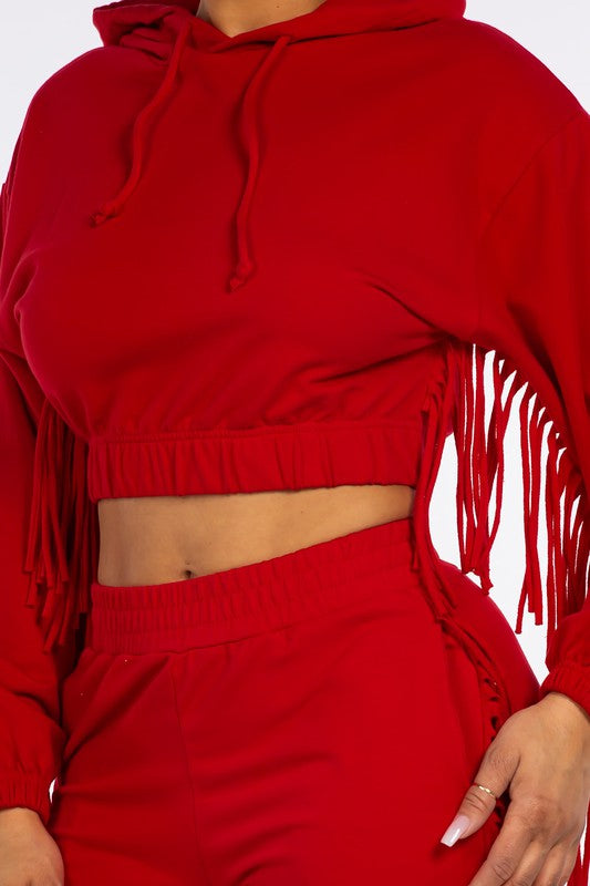 French Terry Fringe Jogger Set