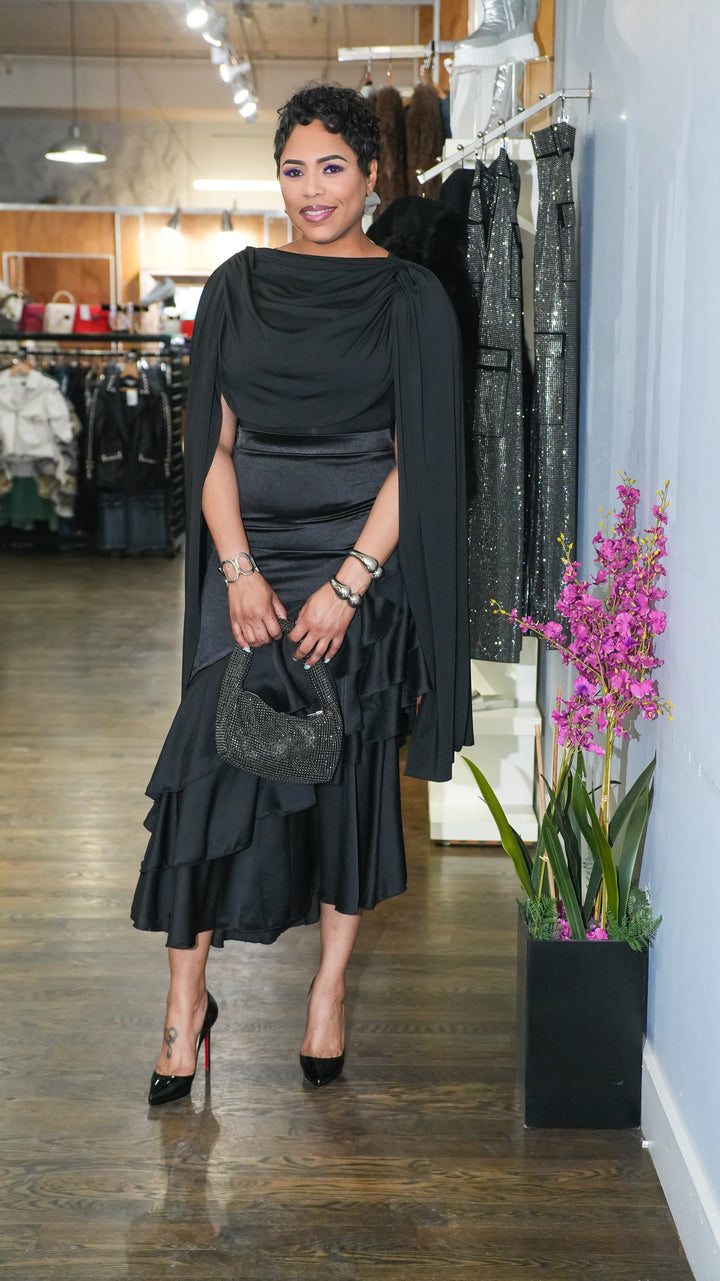 Drape it Over Sleeve Bodysuit (Black)