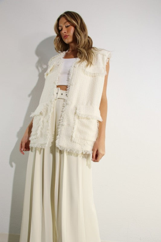 Eden Belted Tweed Vest Set