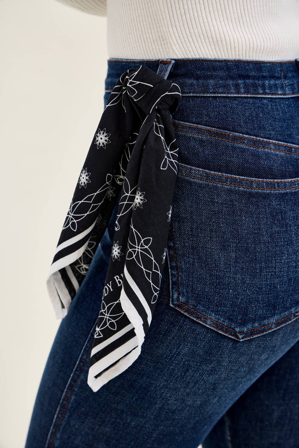 The Uptown| Judy Blue Dark Wash Skinny w/ Bandana Loop