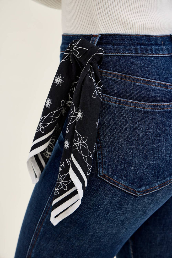 The Uptown| Judy Blue Dark Wash Skinny w/ Bandana Loop