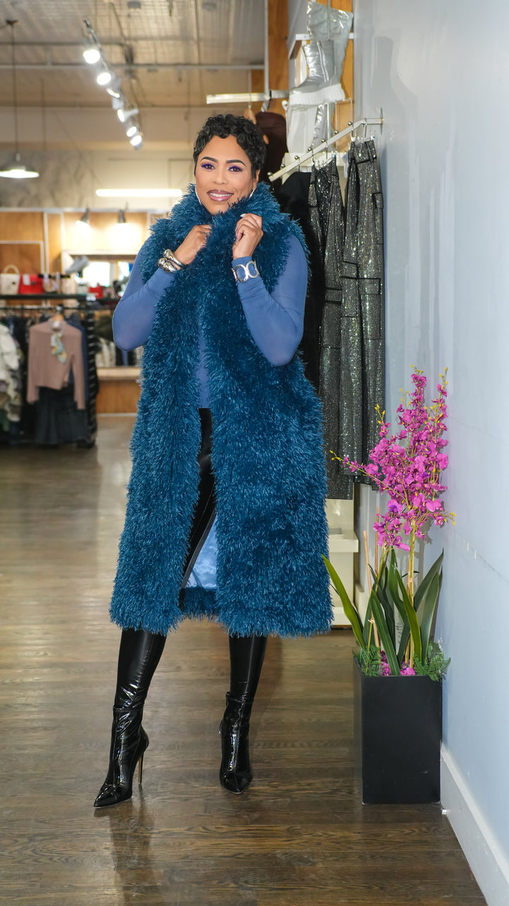 Coastal Chic Luxe Vest - Blue