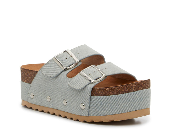 Too Comfy Denim Buckle Sandal