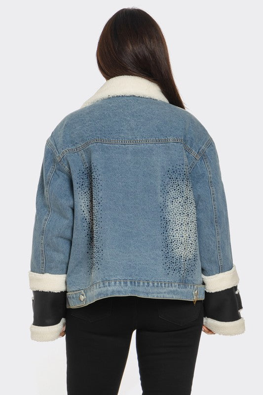 Warm me up Denim faux Fur Jacket