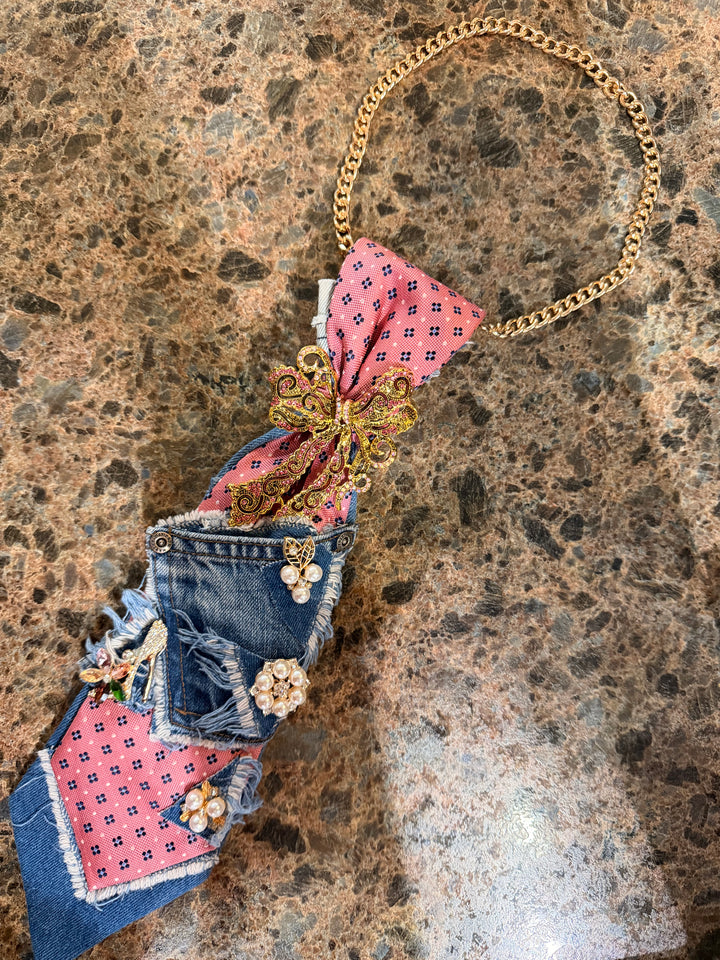 Pink &amp; Blues Denim Necktie