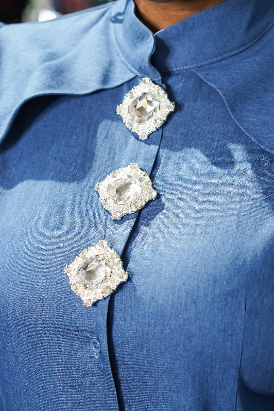 Denim Bling, Bling Button up Top