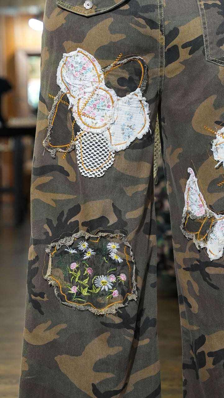 Free Spirit Boho Patchwork Camo Pants