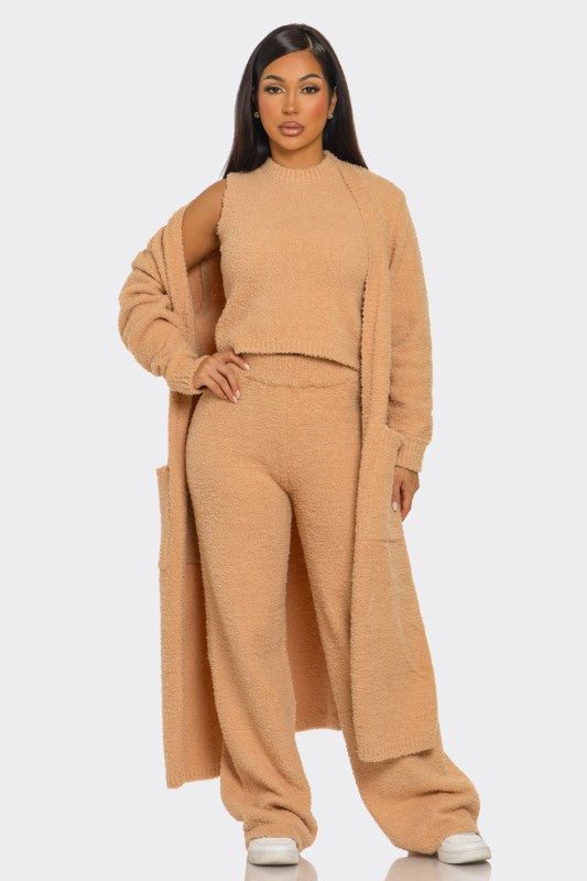 Warm me up Cozy 3pc Set (Beige & Black)