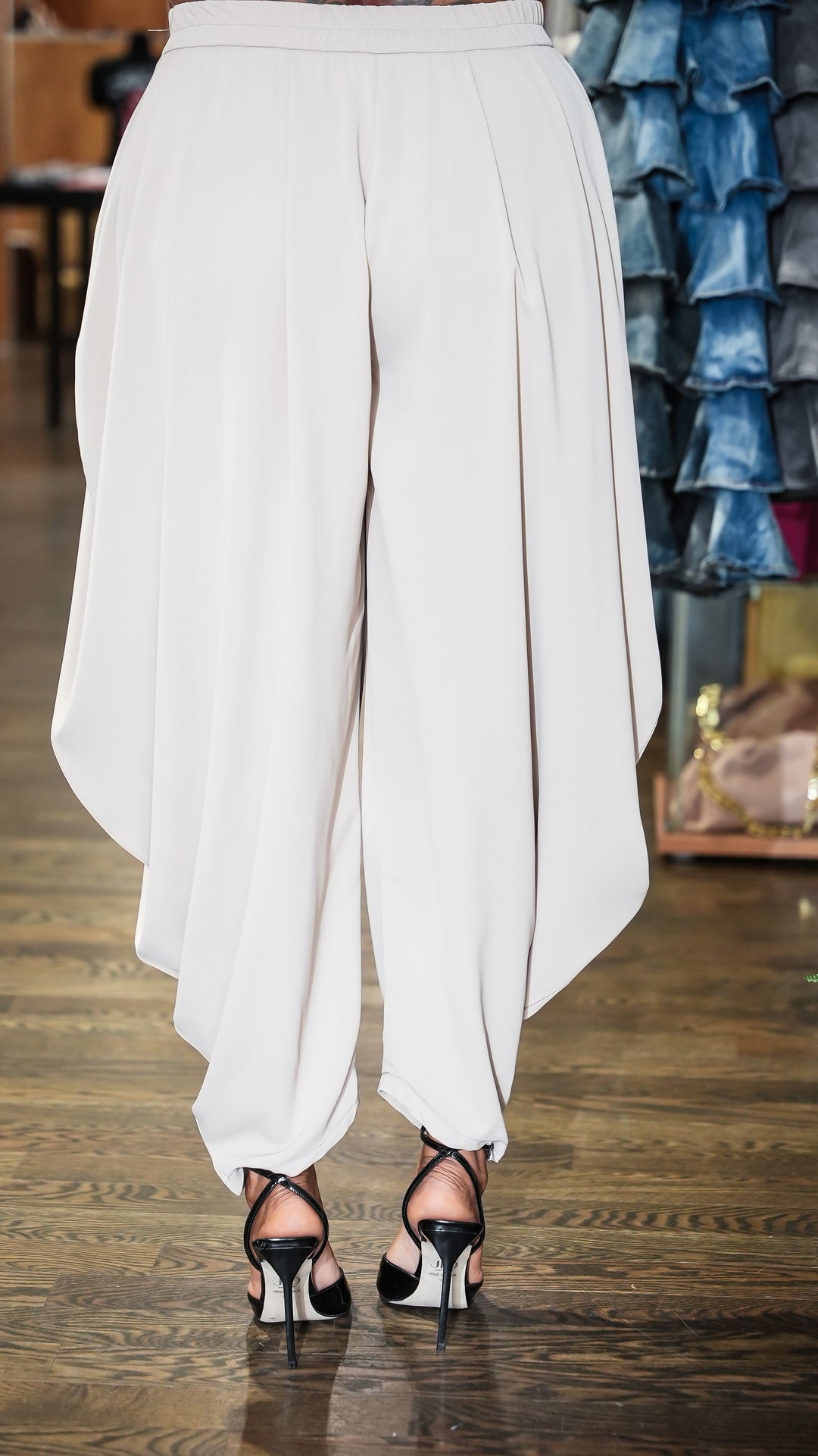 Draped Elegance Harem Pants (Olive)