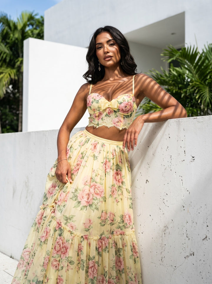 Versailles Garden Maxi Skirt Set