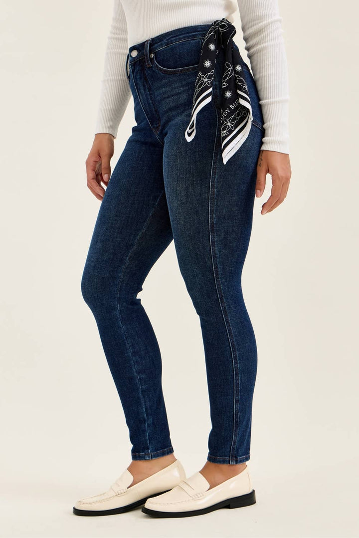 The Uptown| Judy Blue Dark Wash Skinny w/ Bandana Loop
