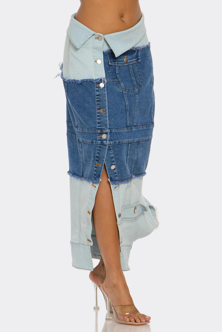Upside Down Denim Skirt ( Plus Size Only)