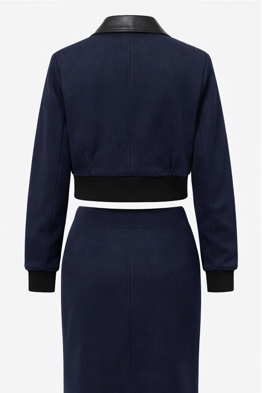 Slate Muse Cropped Jacket & Maxi Skirt Set