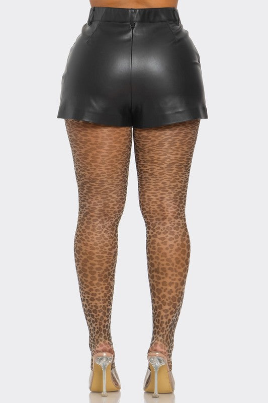 Leopard Print Mesh Stockings