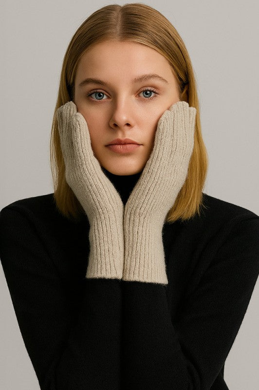Long Winter Knit Gloves